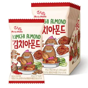 Korean Food Kimchi Almonds Crunchy Snack Spicy and Savory Almond Nuts 1.05 oz x 8 Pack (8.5 oz)