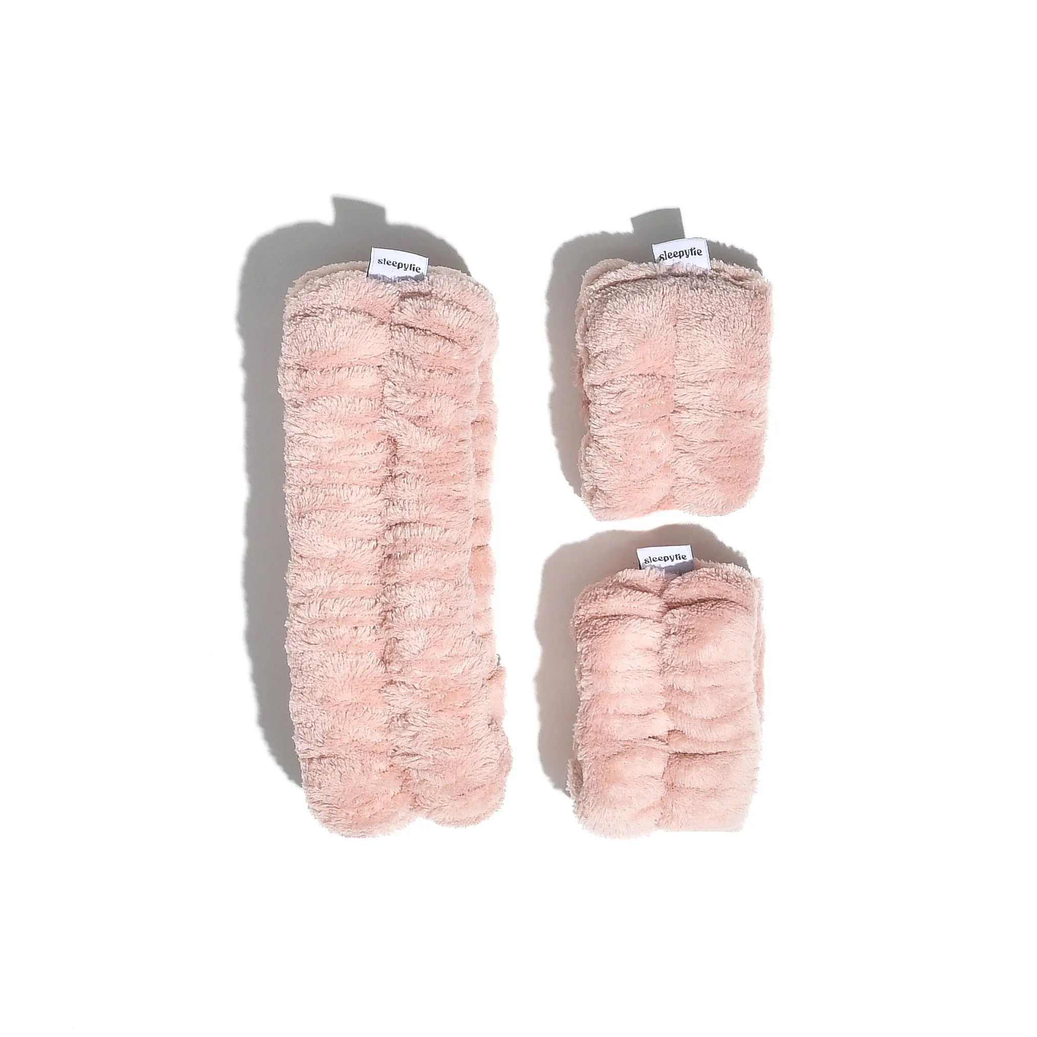 Women's 2-Piece Plush Puffy Matching Headband and Wristband Set, Chic Waterproof Accessory for Face Washing, Rose, Headband Accessory, Chic Headbands