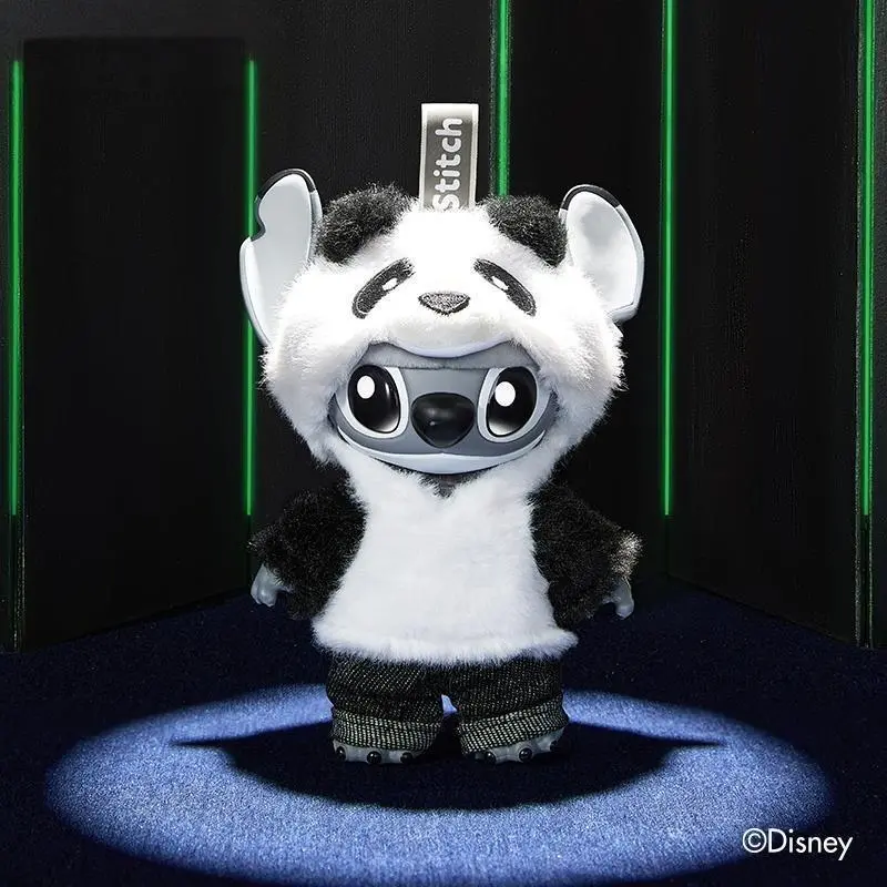 Disney Stitch Gen Z Street Style Series Hang Card Edition Vinyl-Plush Panda, Poseable Collectible with Removable Gloves, Fashion Outfits for Customizable Fun, Unisex Birthday Fun Gift & Thoughtful Gift Idea for Stitch Lovers, Back To School, Streetwear, C