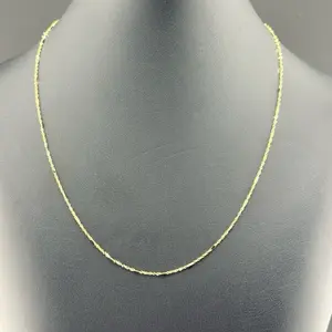 Gold 14k Necklace 18" for Everyday Wear Jewelry for Women Classic Design Elegant Chain