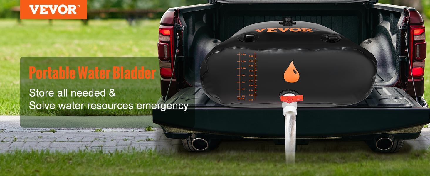 VEVOR Water Tank Bladder, TikTokShopBlackFriday, Max. 143 Gallon Large Capacity, PVC Collapsible Water Bladder Including Spigots and Overflow Kit, Portable Water Storage Bladder for Garden Water Catcher VEVOR Water Tank Bladder, TikTokShopBlackFriday, Max. 143 Gallon Large Capacity, PVC Collapsible Water Bladder Including Spigots and Overflow Kit, Portable Water Storage Bladder for Garden Water Catcher