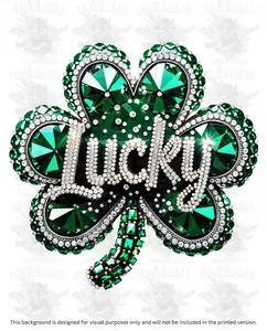 St. Patrick's Day - Rhinestone Lucky Clover #1 DTF Transfer