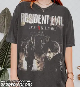 Comfort Colors Colors Resident Evil Requiem, Vintage Distressed Leon Kennedy Fan T-Shirt, Gift For Women and Man Unisex T-Shirt