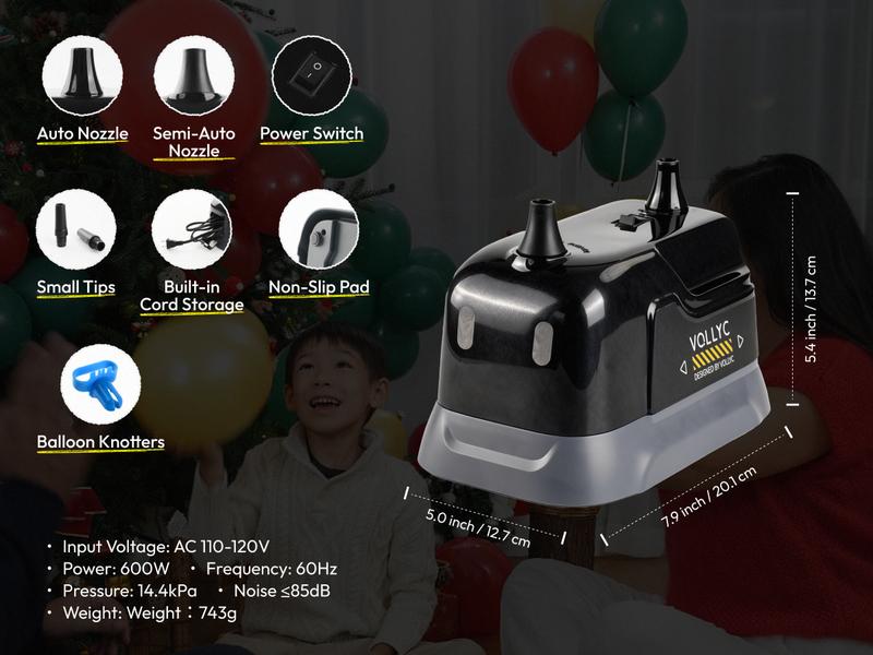 Electric Balloon Pump Dual-Nozzle Portable Inflator Lightweight Fast Inflation Blower for Party Decorations Birthday Wedding Baby Shower Electric Balloon Pump Dual-Nozzle Portable Inflator Lightweight Fast Inflation Blower for Party Decorations Birthday Wedding Baby Shower