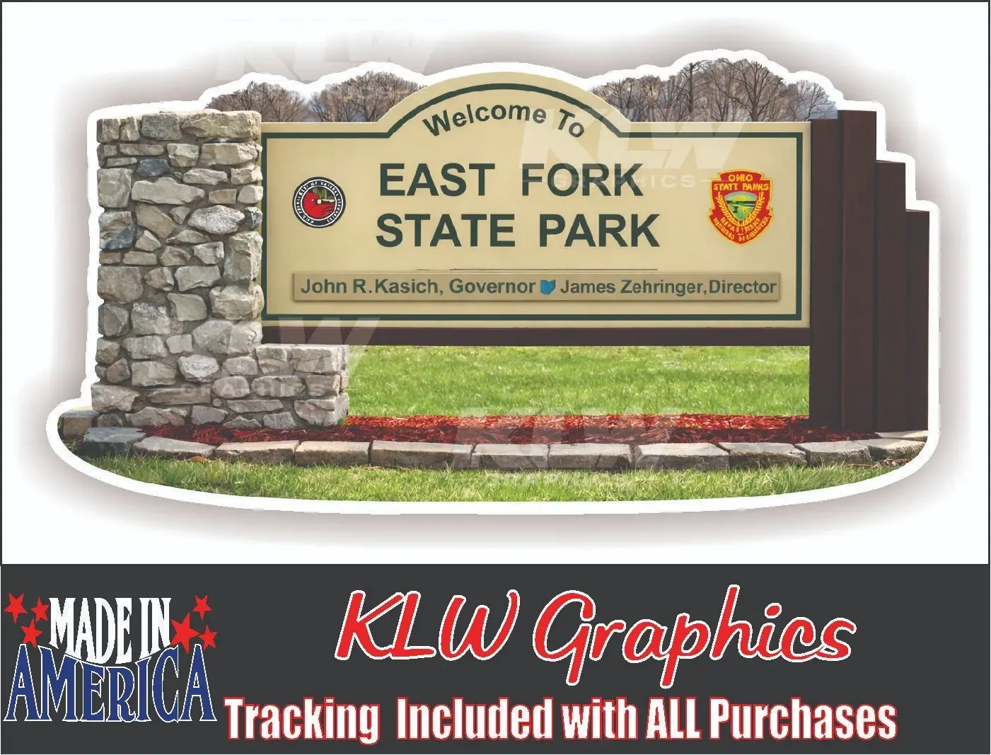 East Fork State Park Ohio Sign Full Color Decal Vinyl Sticker Scenic Travel State Ohio
