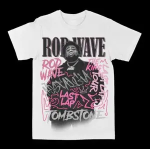 Rod Wave "Last Lap Tour Graffiti" Graphic Tee, T-Shirt Wash Gift For Anime , for Men and Women Daily Streetwear