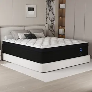 MRH 12inch Queen Size Memory Foam Hybrid Spring Mattress in a Box Medium Firm Pressure Relief Spine Soothing for All Ages