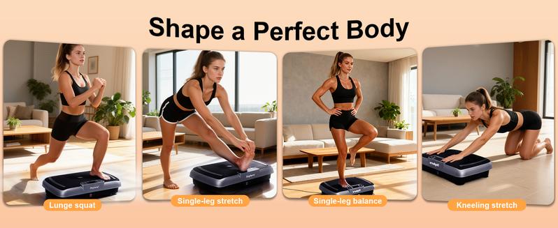 HopHorse 400LBS Vibration Plate Exercise Machine Vibrating Plate Exercise Machine with Bluetooth and LED Display, Whole Body Workout Vibration Platform Workout Equipment for Women Men Home