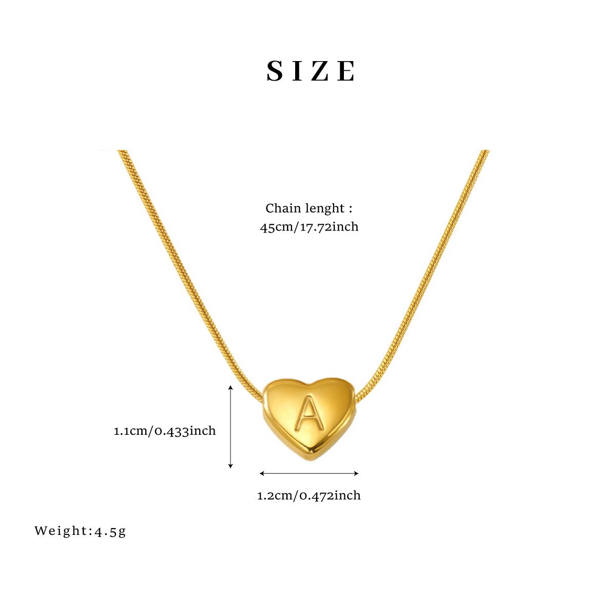 GGIRL 18K Gold Plated Necklace Filled Alphabet Letter Engraved Heart Bead for Women's Weddings Dances Parties Festivals Fashionable Jewelry Gifts Fashion Jewelry Gift for Holiday Haul Christmas Birthdays Anniversaries