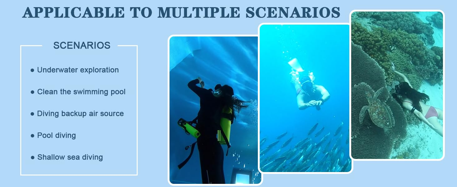 【FathersDayGift】SEESE Mini Scuba Tank with Snorkel Mask 0.5L Portable Small Diving Tank with Full Face Diving Mask Reusable DOT Certified Pony Bottle Diving Cylinder Kit （No inflatable device）