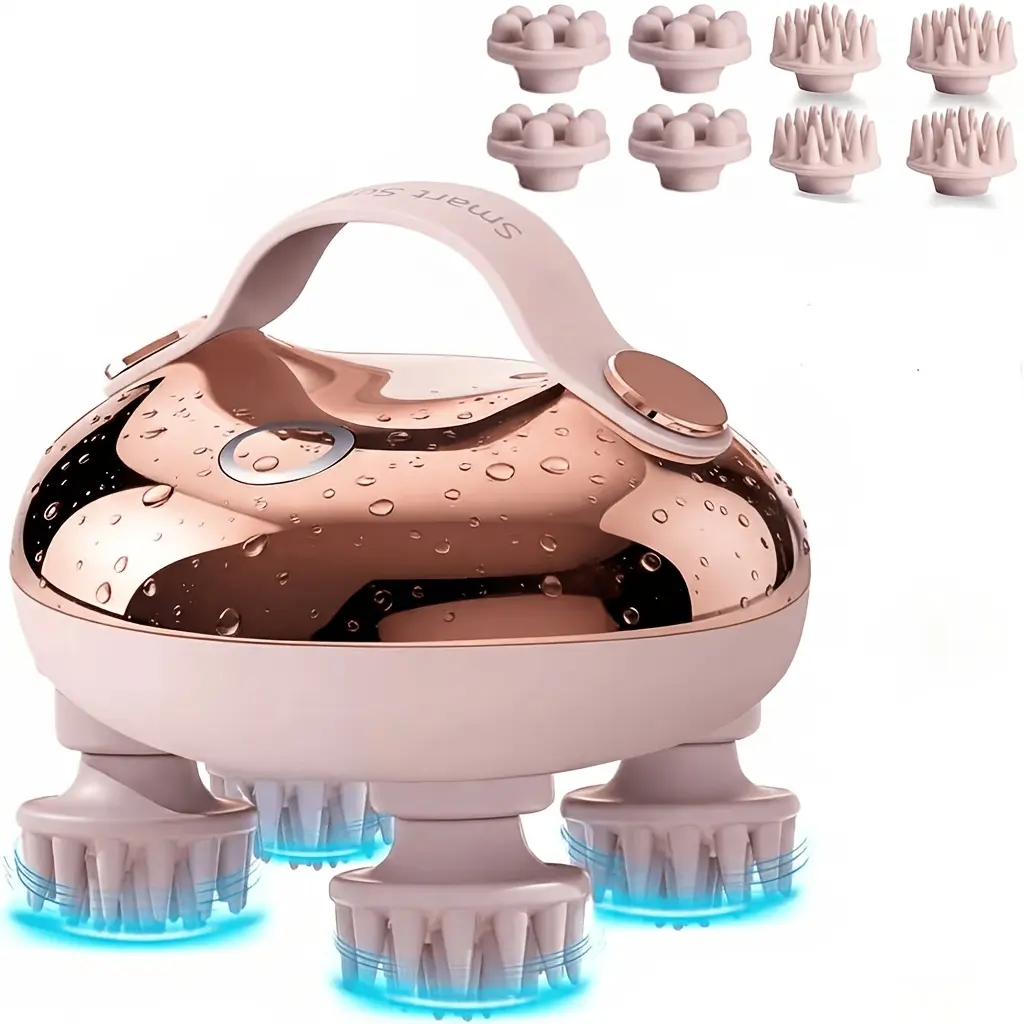 Electric Head Massager for Deep Tissue Stress Relief - Handheld Full Body Massager for Knee, Wrist & Hip - Waterproof, USB Rechargeable with 8 Removable Claws, Usb Rechargeable Massagers, Mother's Day