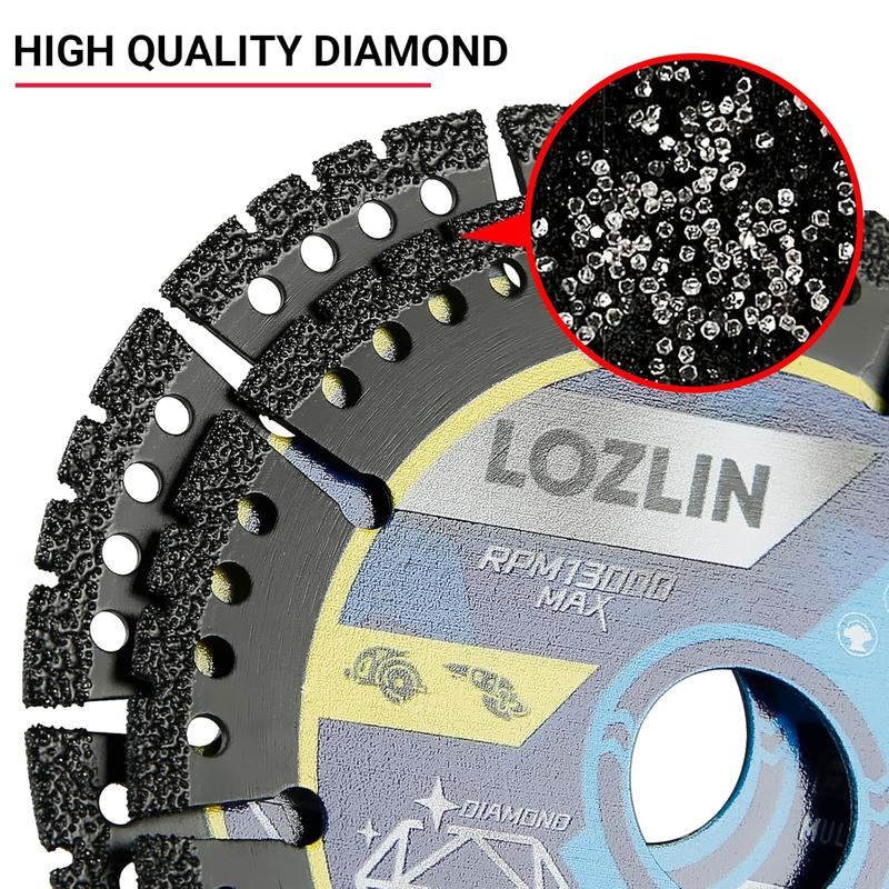 Multi-Functional Saw Blades, 4.5 Inch Diamond Composite Saw Blades, Durable Multi-Purpose Grinding Blades, Heavy-Duty Angle Grinder Grinding Discs, for Cutting Marble, Quartz, Ceramic Tiles, Metal & Plastic