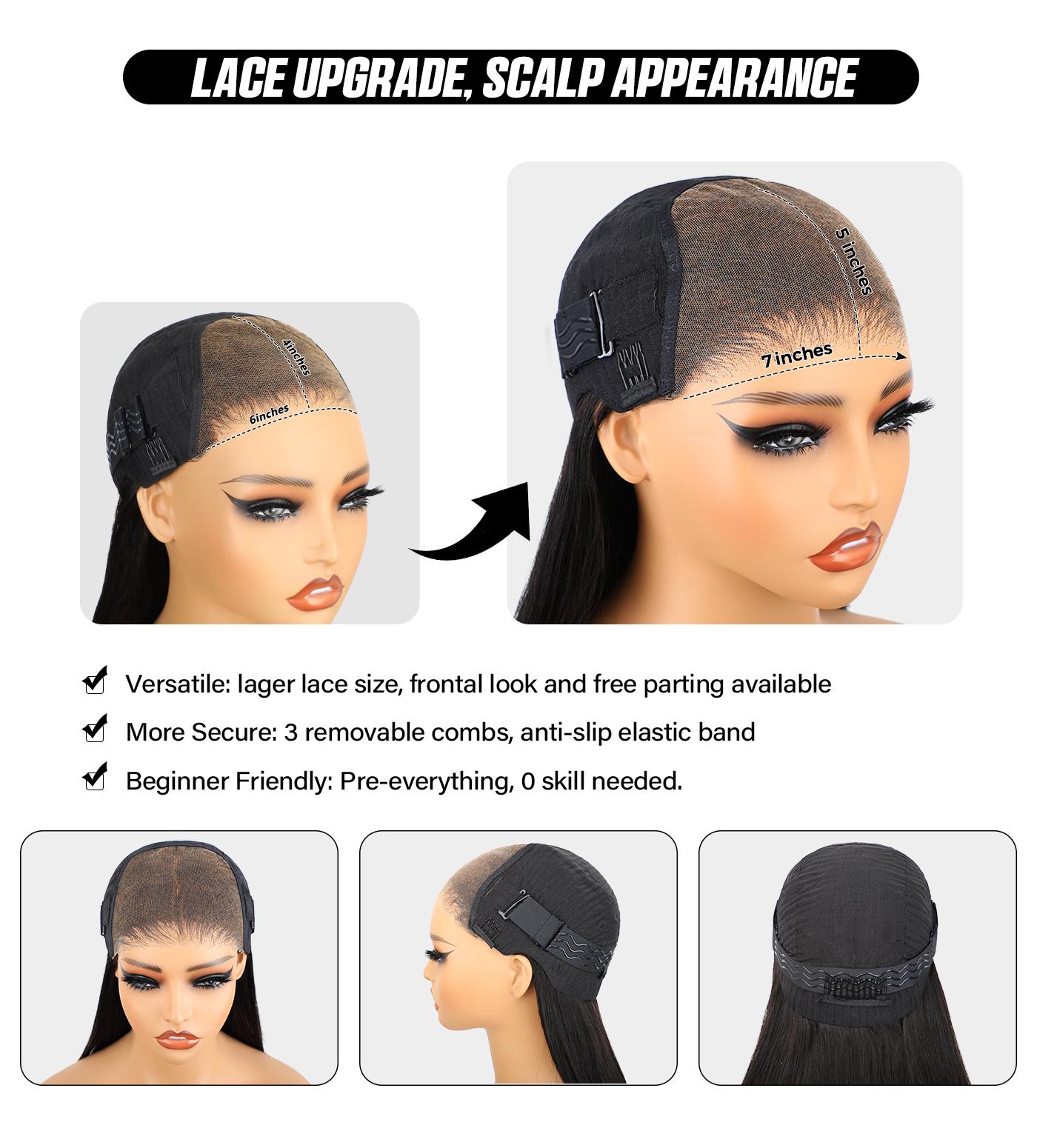 Ombre Highlight Wear and Go Glueless Wig Kinky Curly 4/27 Honey Blonde Glueless Wigs Human Hair Pre Plucked Pre Cut 7x5 Lace Frontal Ready to Wear Wig