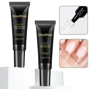 MeetNail Uv Solid Nail Glue Gel 30ml Uv Lamp Curing Needed Strong Nail Gel Uv Gel for Acrylic Fake Nails Tips Press On Nails Art Extension