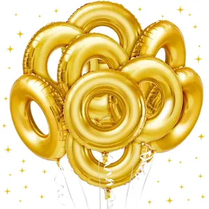 6-Pack 28" Gold Ring Cartoon Character Balloons for Carnival & Themed Birthday Party Decor