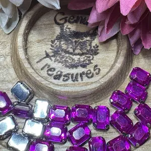 8x6mm Glass Rectangular Rhinestones - 25 per bag