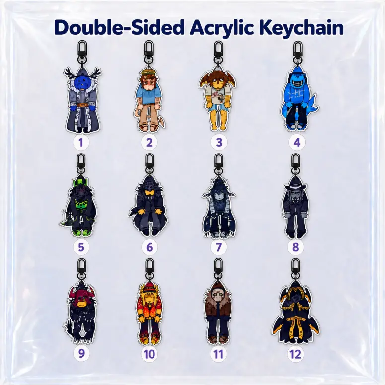 Forsaken Roblox Acrylic Dangle Keychain, Double-Sided Horror Game Character Bag Charm, Forsaken Fan Gift for Gamers