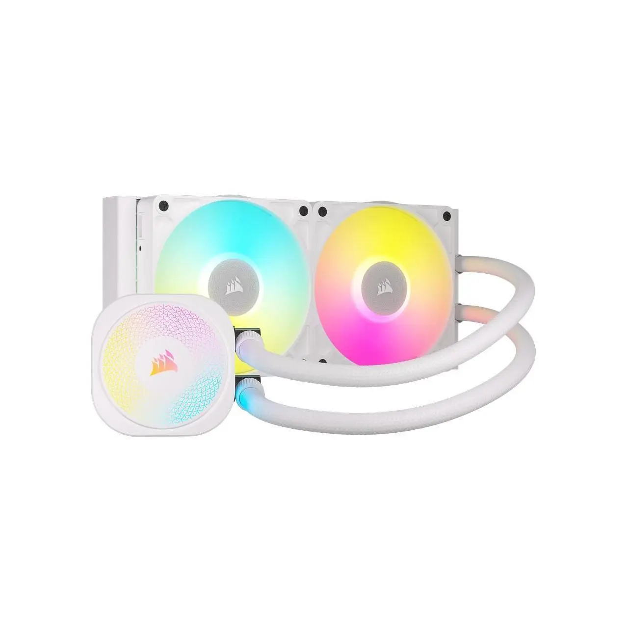 CORSAIR iCUE LINK TITAN 240 RX RGB Liquid CPU Cooler – White – RX120 RGB Fans – Fits Intel®  LGA 1851/1700, AMD® AM5/AM4 – iCUE LINK System Hub Included