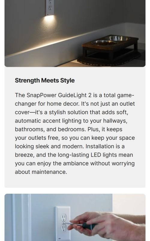 GuideLight - Automatic on/off Pathway and Accent Lighting Outlet Cover