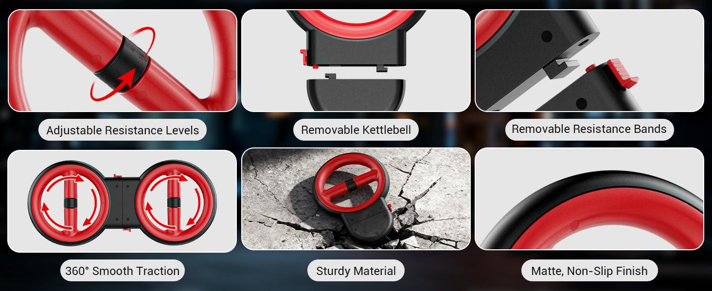 AKLUER 3-IN-1 Multifunctional Upper-Body Trainer (Arm Trainer-Spinning Rotator Burn Machine/ Forearm Trainer for Boxing/Resistance Bands with Handles)Detachable Portable, Flex Core Trainer, Chest & Arm Workout