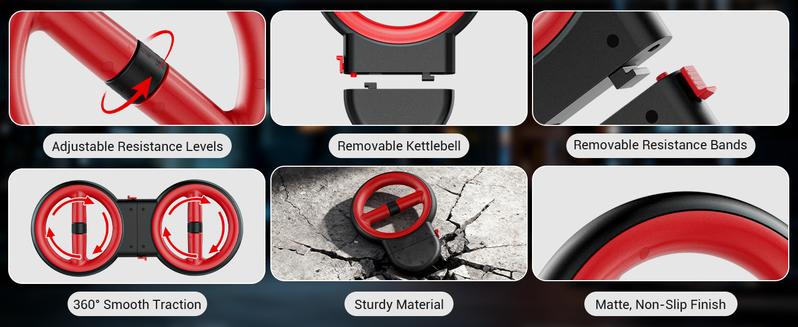 AKLUER 3-IN-1 Multifunctional Upper-Body Trainer (Arm Trainer-Spinning Rotator Burn Machine/ Forearm Trainer for Boxing/Resistance Bands with Handles)Detachable Portable, Flex Core Trainer, Chest & Arm Workout