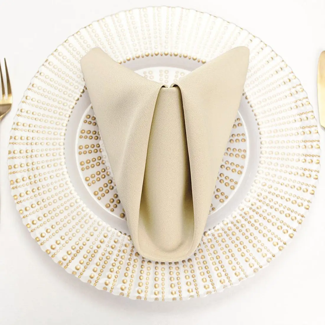 LTC LINENS 20-in Plain Cloth Napkins (12 per Pack) - Soft, Durable, Stain-Resistant, Anti-Shrink Kitchen Linens for Casual Meals, Elegant Dinner Tableware Complement via Napkin Rings