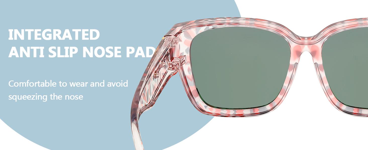 【FitOver Sunglasses】SIPHEW Mirrored Sunglasses Polarized Fit Over Glasses for Women Men for Driving - Trendy Large Square Oversized  UV400 Protection Sun Glasses