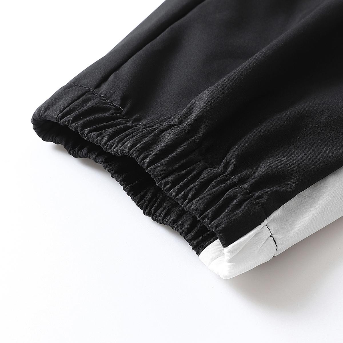 Men's and women's universal fashionable sports set, color-matched patchwork, drawstring, hooded jacket, comfortable and breathable sports pants, suitable for all seasons and great as an outdoor or festival gift.