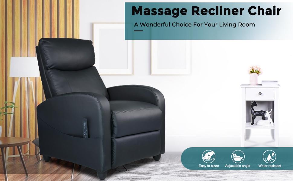 Sweet Furniture  Massage Recliner Chair for Living Room, Massage Recliner Chair Theater Chairs Adjustable Modern Reclining Chair with Padded Seat Backrest