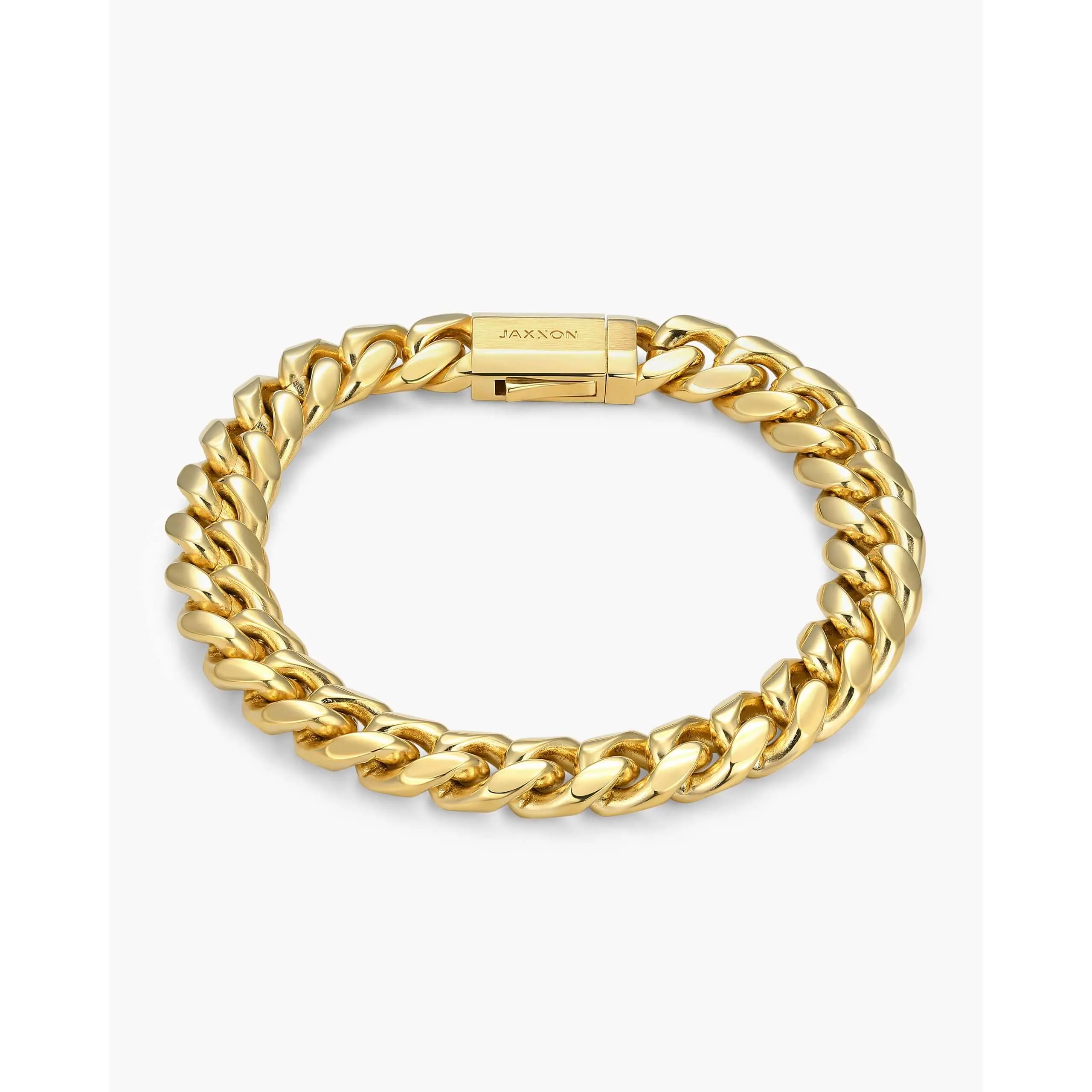 JAXXON Cuban Link Bracelet 10mm - Gold - Waterproof - Box Clasp