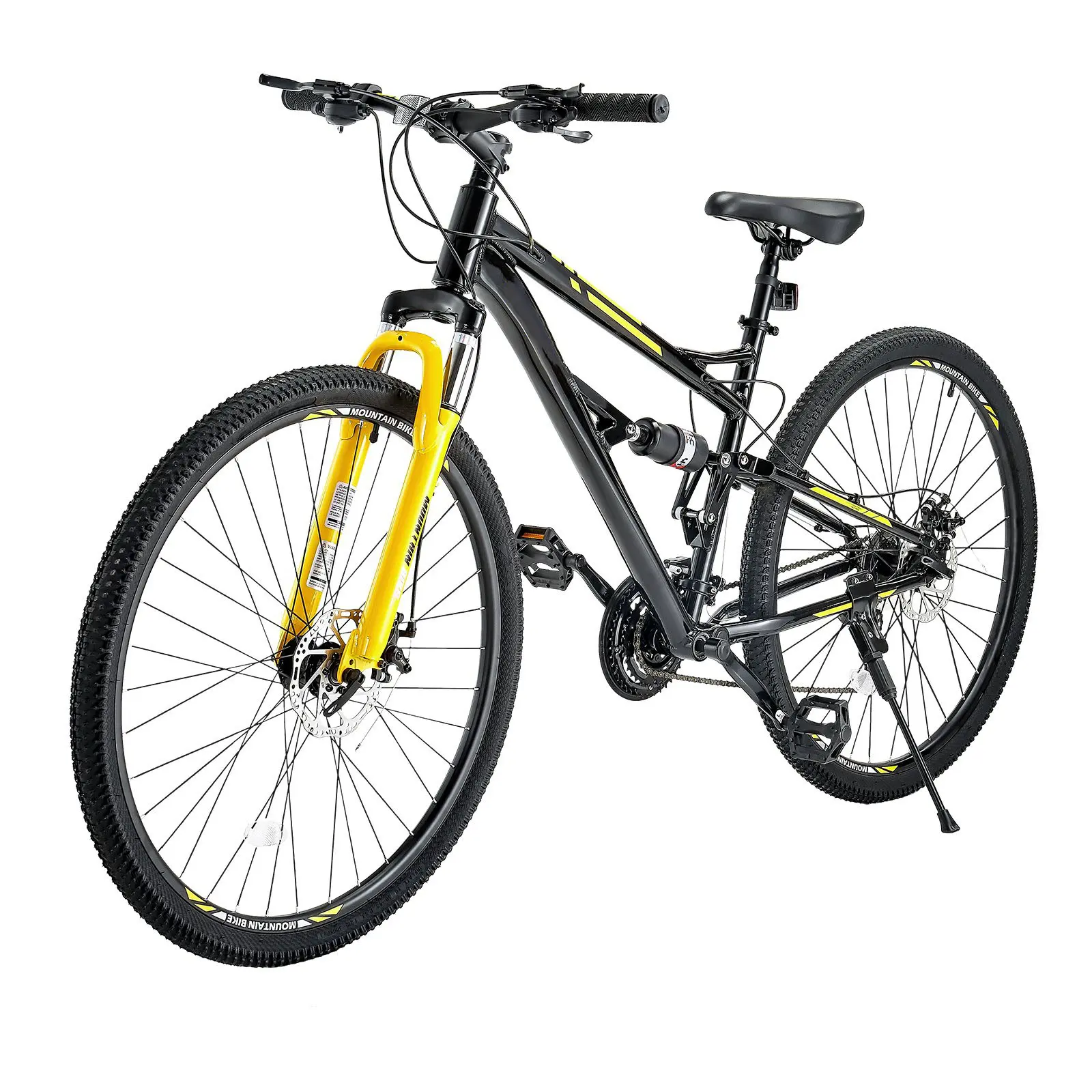 Mountain Bike 20 inch MTB with 7 Speeds SHIMANO Twist Shifting Comfort Saddle Dual Disc Brakes High Carbon Steel Frame Fat Tire for Trail Snow Cycling