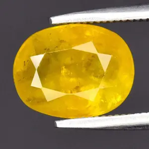 2.96ct ETW Silky Yellow Sapphire Gemstone – Oval Cut