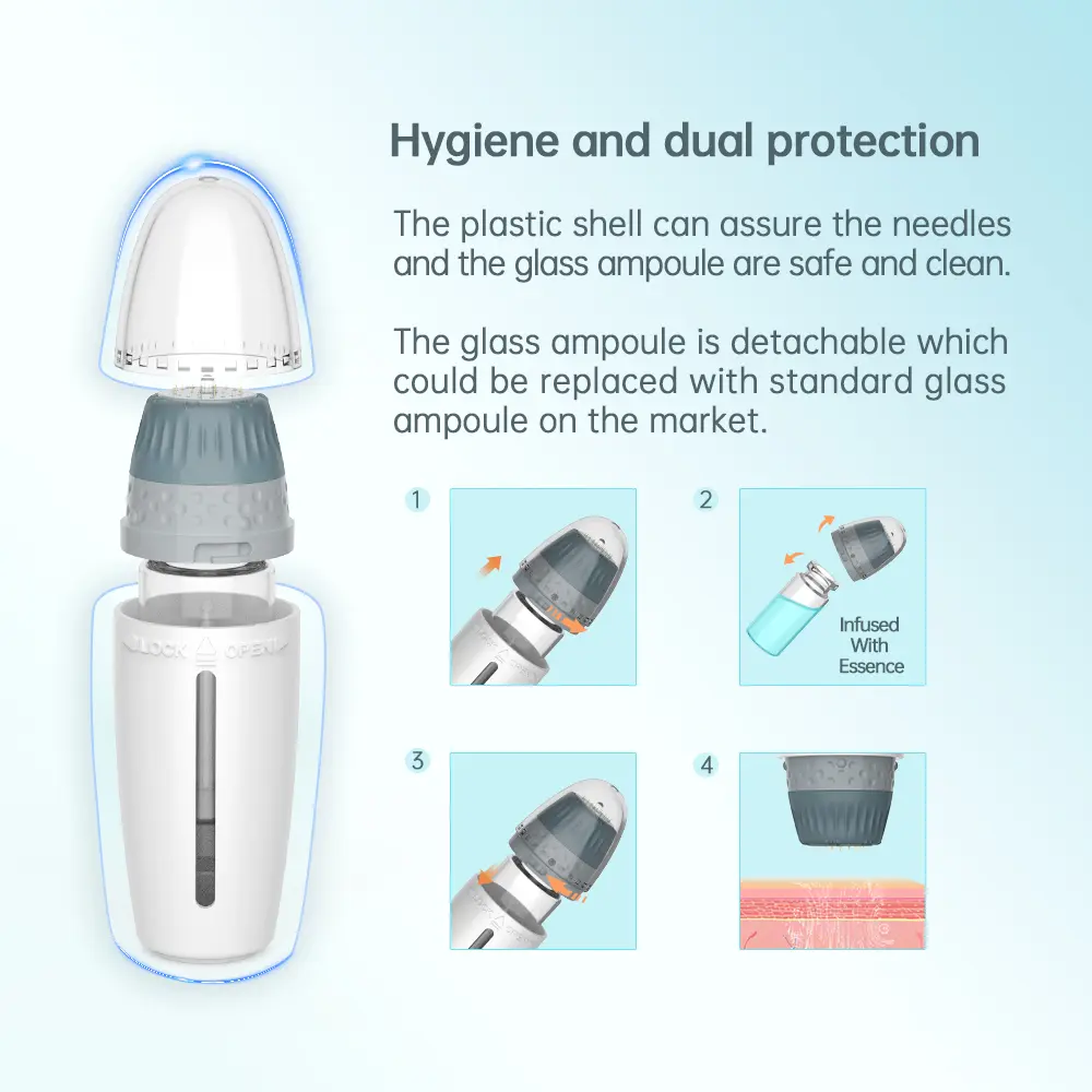 Adjustable Needle Microinfusion Stamp H24 Hygienic Portable Efficient Skincare Beauty Tool for Skincare Enthusiasts