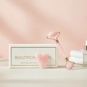 Gua Sha & Jade Roller Facial Tools Face Roller and Gua Sha Set for Puffiness and Redness Reducing Skin Care Routine, Self Care Gift for Men Women