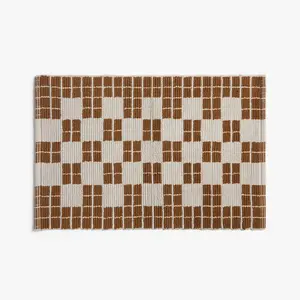 1'6"x2'6" Cotton Tile Tub Mat Pecan - Parachute