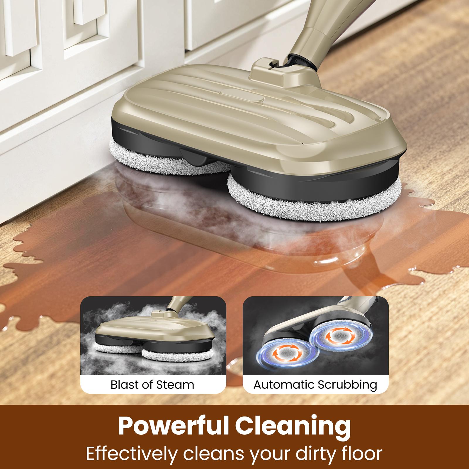 [FebFaves]DEVOAC VM6 Rotating Steam Mop, Electric Cleaner for Sticky Grime & Grease. 10-in-1 with 3 Steam Settings for Floors, Walls, Tiles, Cabinets. Fast Heat-Up.