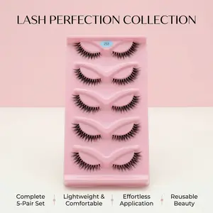 diy lashes extent ions strip lashes transparent band 5 pairs in 1 set
