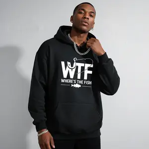 Men's funny fishing graphic Graphic Hoodie - Cotton Blend Long Sleeve Pullover Regular Fit |   Soft & Breathable Fabric, Durable Print, Everyday Comfort, Machine Washable, casual outdoor urban street