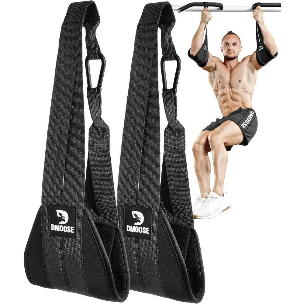 Hanging Ab Straps for Pull Up Bar & Core Strength Training-Soft Padded Exercise Straps for Ab Swing & Leg Raises, Hang Bar Strap with 2 Steel Carabiners-Abs Equipment for Home & Gym