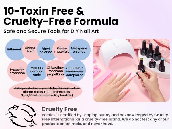 Beetles Gel Nail Polish Kit with U V Light Gel Polish Nail Set with Diamond Decorations & Nail Art Stickers and Manicure Tools Soak Off All Season Gel Nail Kit Cutics DIY Gift for Women Salon Glossy