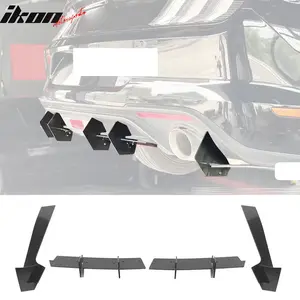 Rear Bumper Diffuser for Ford Mustang EcoBoost 2018-2023 Gloss Black ABS