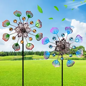 Peacock Tail Wind Spinner for Outdoor - Elegant  Windmill Iron Craft Ornament,Garden Stake Wind Sculptures,Gift for Garden Yard Decoration