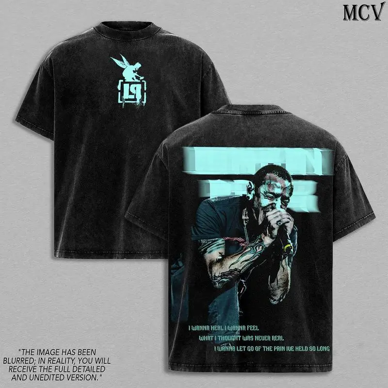 Chester Bennington Legacy Tee – Vintage Acid Wash Heavy Cotton Oversize Unisex Rock Band T-Shirt, Sweatshirt & Hoodie, Retro Y2k Nu Metal Streetwear Top, Linkin'n Parks Music Merch for Fans 2000s Tour Collector Merch