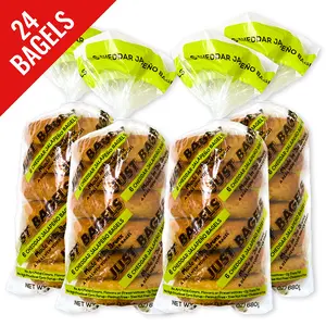 Just Bagels Cheddar Jalapeno Bagels 4 Packs Of 6 Non-GMO Authentic New York Style Chewy Crunchy Bagels Made in Da Bronx