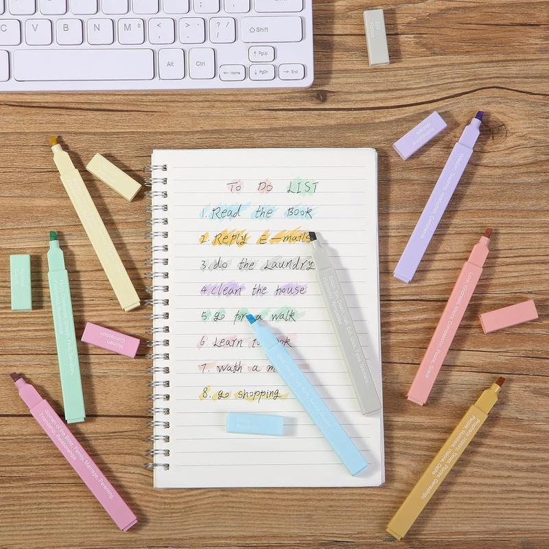 Mr. Pen - Bible Highlighters with Color-Coding System 8 Pack Soft Pastel Aesthetic Highlighters Assorted Colors for Studying Note-Taking and Journaling
