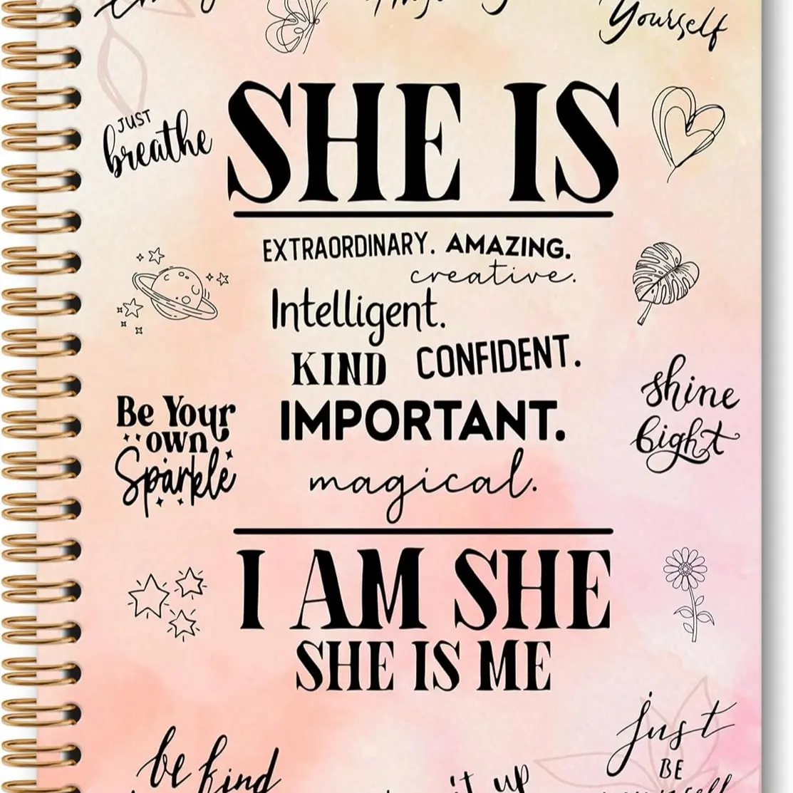 1 spiral notebook, inspirational and emotional journal, Self Improvement Journal for mental health recording  ideal for note-taking and a perfect gift for friends, family, and girls