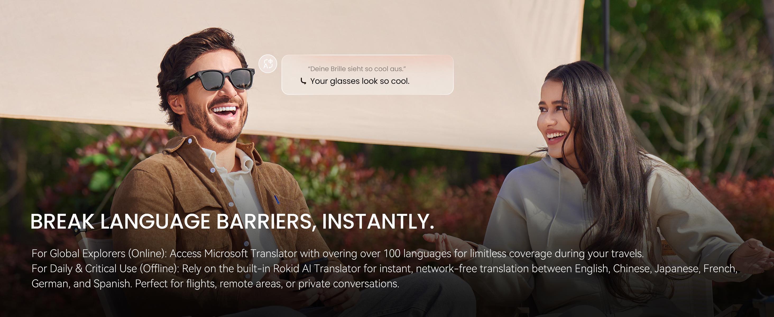 Rokid 2026 AI Glasses Style smart glasses with Gemini3 flash, real-time translation,12MP & 4K Camera, open-ear audio, Lightweight (38.5g), voice-controlled assistant, Hands-Free Calls, Productivity for Travel, Work(no display)