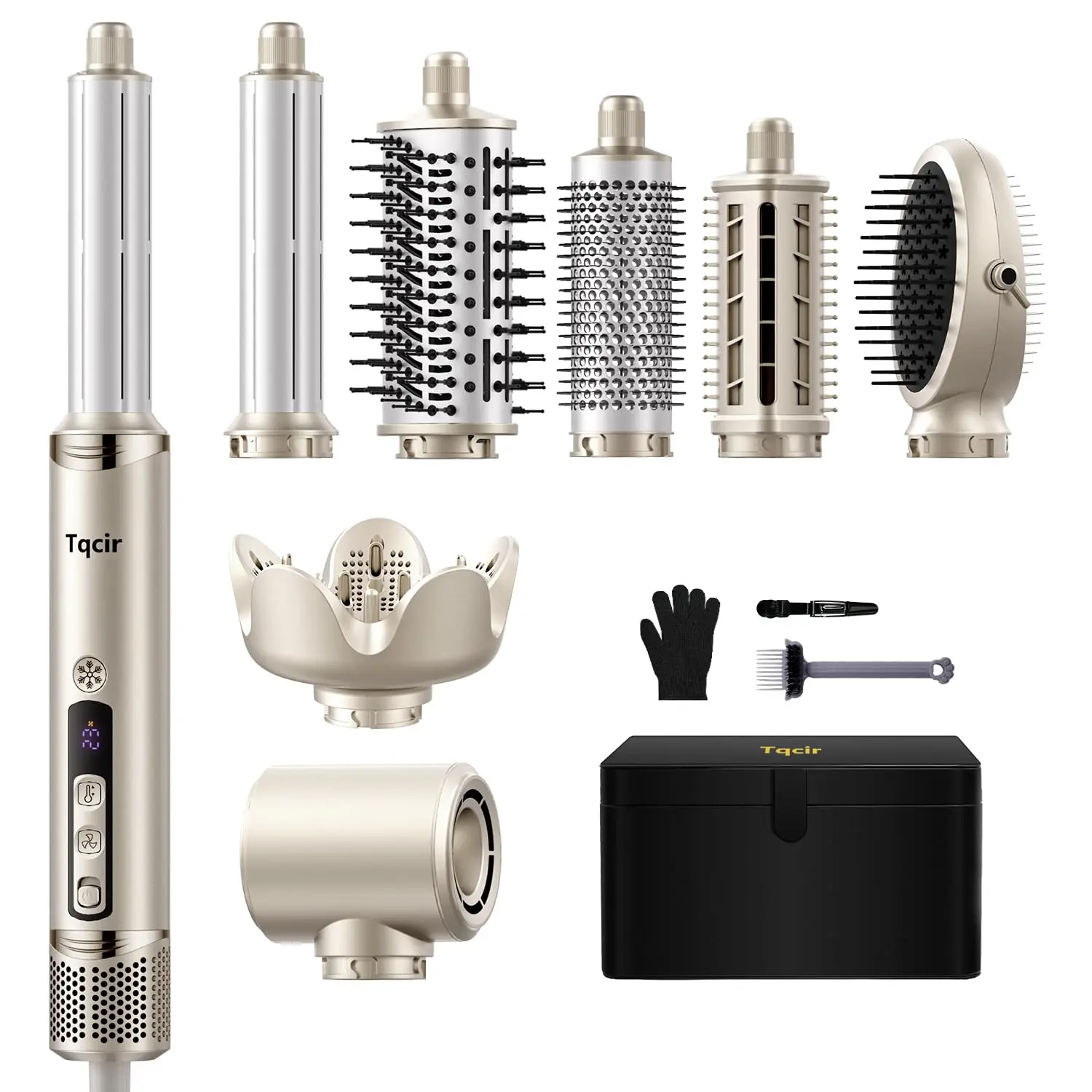 Tqcir 8-in-1 hair styler dryer, Negative Ion Technology, 1300W Power, Fast Hair Drying, Curling, Straightening, Volumizing Styling, No Hair Damage, Overheat Protection, Noise Reduction Technology. Thermal Brush Straightener#DealsforYouDays