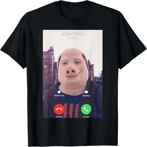 John Pork Is Calling T-Shirt casual crew neck cotton t-shirt Birthday Fashion funny tshirt
