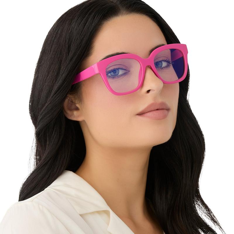 DIFF Ava Bubblegum Pink Blue Light Readers - Cute Square Chunky Lightweight Frame